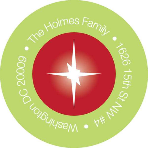 Layered Three Kings Red Christmas Address Labels