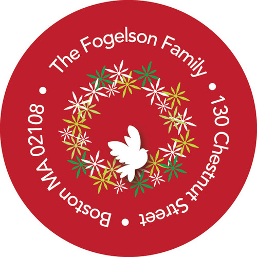 Wreath Of Peace Christmas Address Labels