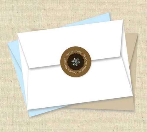 Ribbon & Flakes Christmas Address Labels
