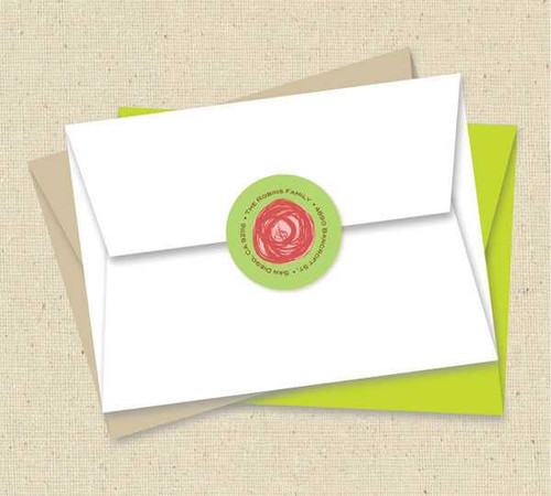 Modern Circles Pink Christmas Address Labels
