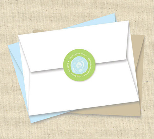 Modern Circles Blue Christmas Address Labels