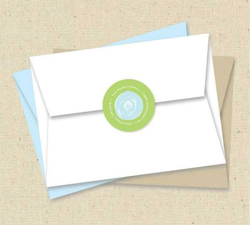 Modern Circles Blue Christmas Address Labels