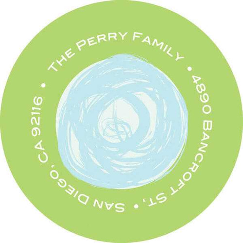 Modern Circles Blue Christmas Address Labels