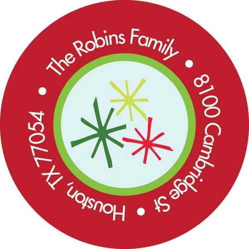 Merry Mod Stars Christmas Address Labels