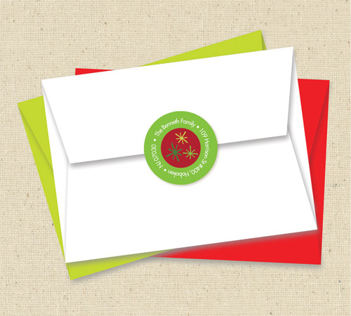 Merry Trendy Stars Christmas Address Labels