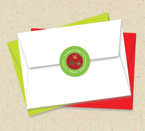 Merry Trendy Stars Christmas Address Labels