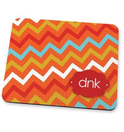 Simply orange chevrons Mouse Pad