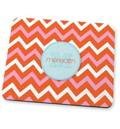 Mod orange chevrons Mouse Pad