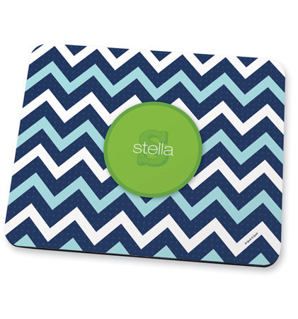 Mod blue chevrons Mouse Pad