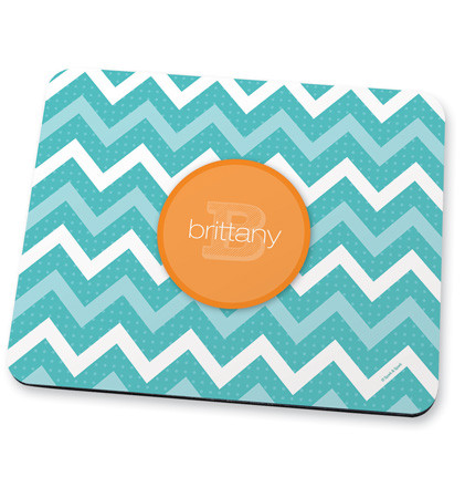 Mod aqua chevrons Mouse Pad