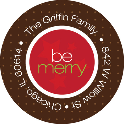 Merry Ribbon Christmas Address Labels