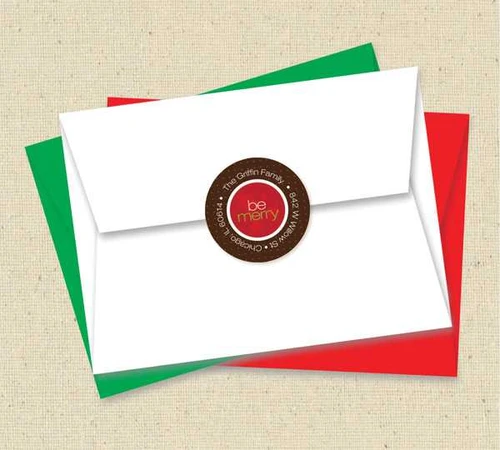 Merry Ribbon Christmas Address Labels