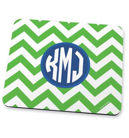 Green chevron & initials Mouse Pad