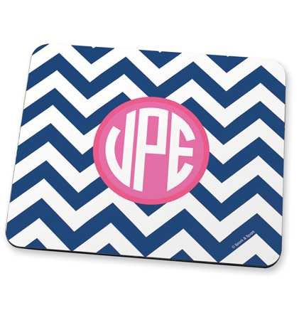 Blue and pink chevron Mouse Pad