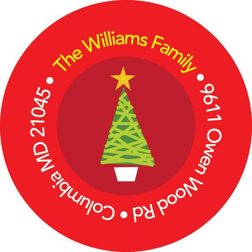 Xmas Modern Tree Christmas Address Labels