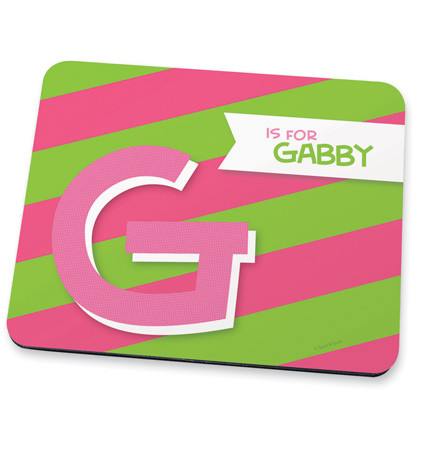 Double Initial Stripes pink Mouse Pad