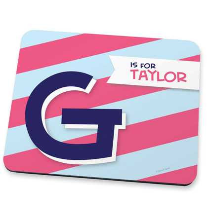 Double Initial Stripes blue Mouse Pad