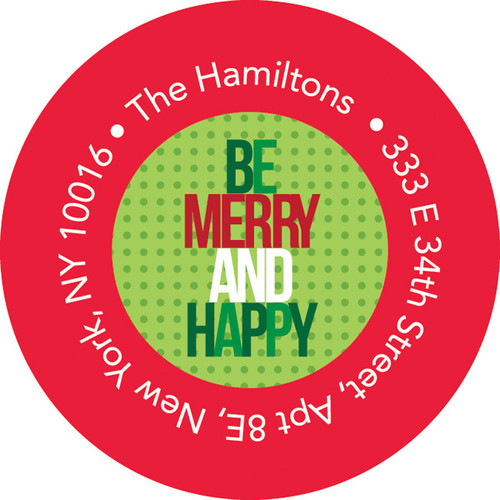 Be Merry And Happy Christmas Address Labels