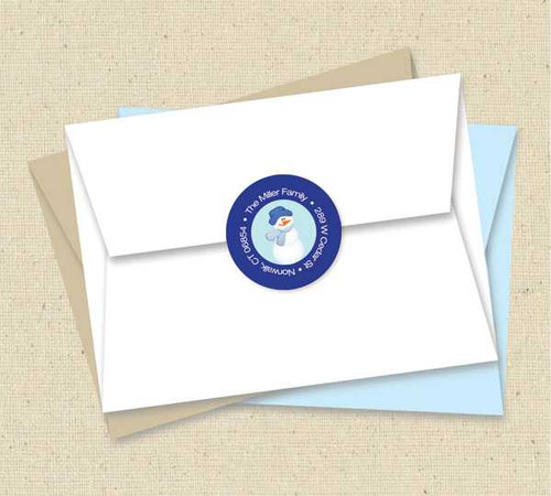 Snowman In The Snow Christmas Address Labels