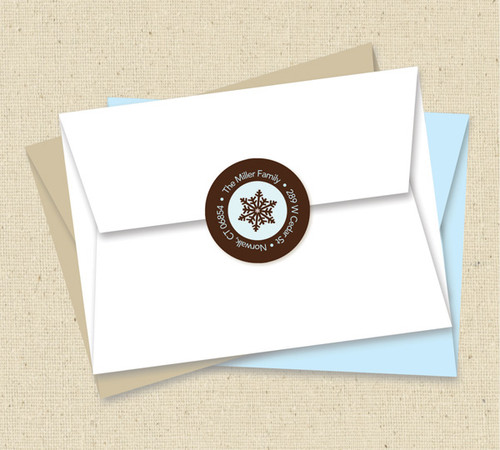 Snowflake Window Christmas Address Labels