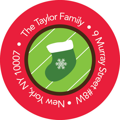 Merry Stockings Christmas Address Labels
