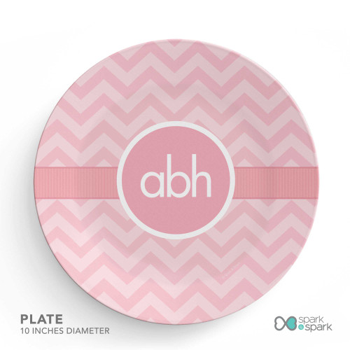 Initials On Chevron Custom Plate for Girls