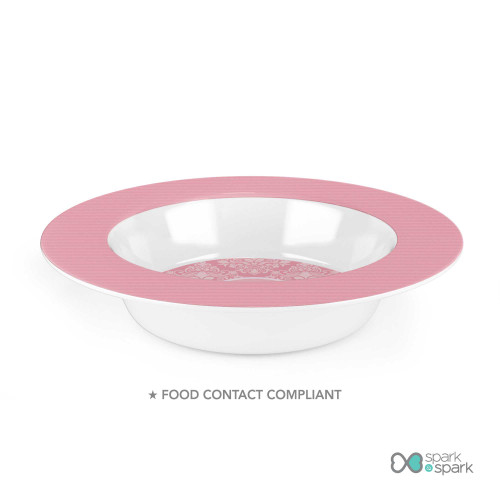 Pink Sweet Damask Custom Plate for Girls