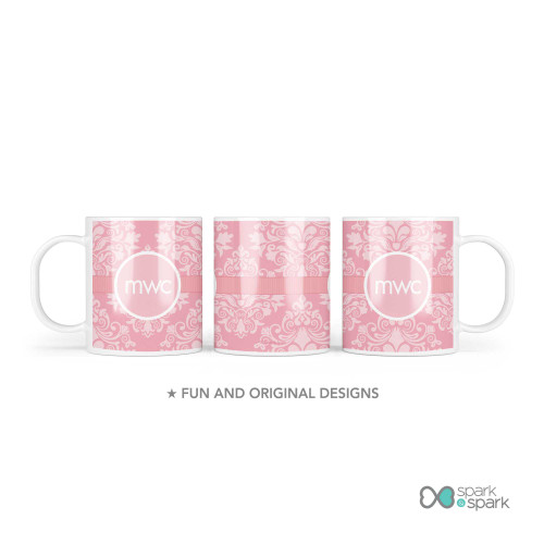 Pink Sweet Damask Custom Plate for Girls