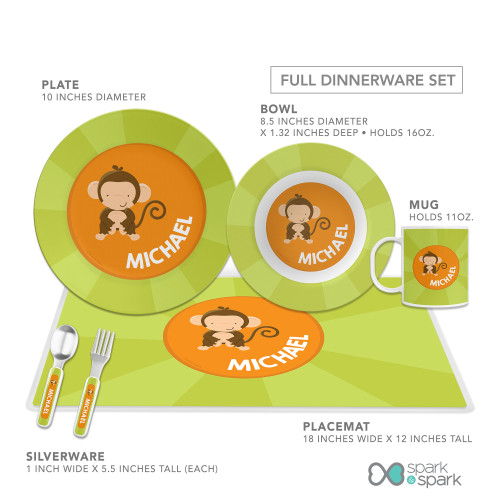 Cute Baby Monkey Kids Plate