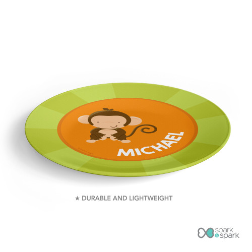 Cute Baby Monkey Kids Plate