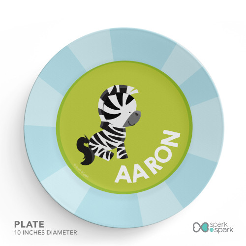 Cute Baby Zebra Kids Plate