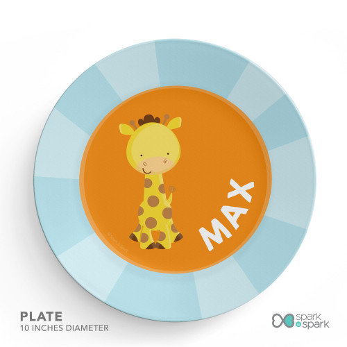 Cute Baby Giraffe Kids Plate