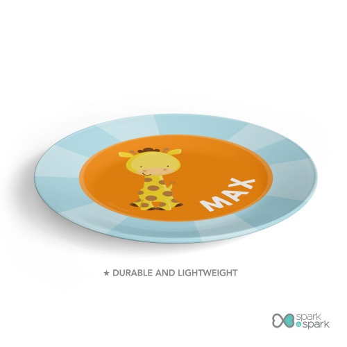 Cute Baby Giraffe Kids Plate