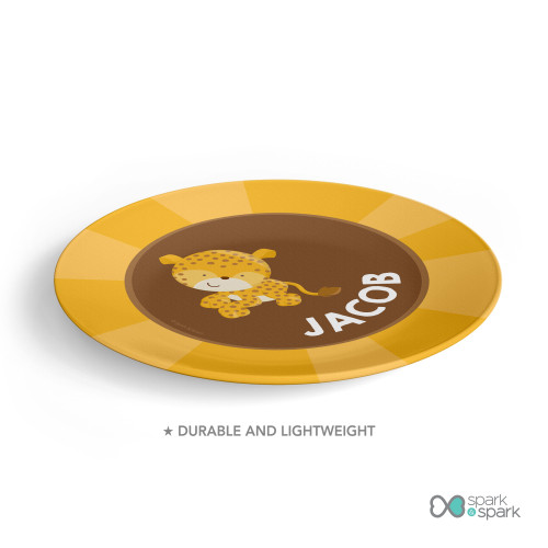 Cute Baby Cheetah Kids Plate