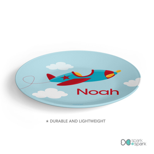 Fly Little Plane Kids Plate