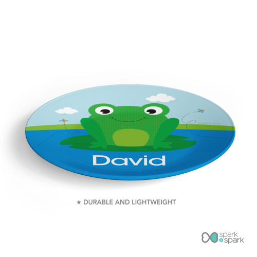 Cute Smiley Frog Kids Plate