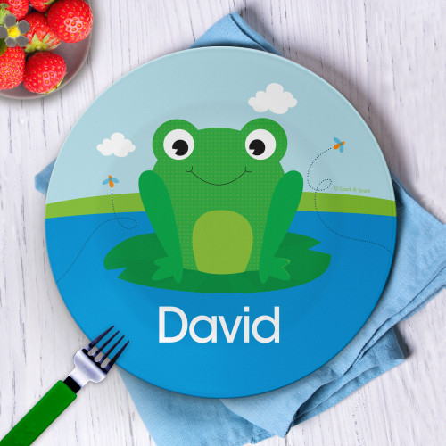 Cute Smiley Frog Kids Plate