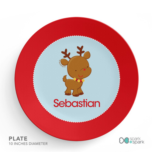 Sweet Baby Blue Deer Kids Plate