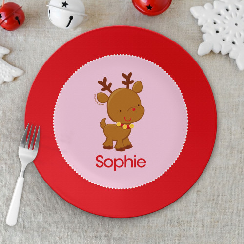 Sweet Baby Pink Deer Kids Plate