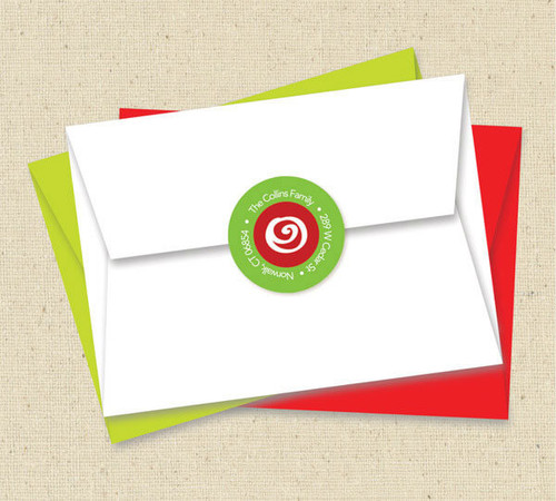 Xmas Candy Swirls Christmas Address Labels