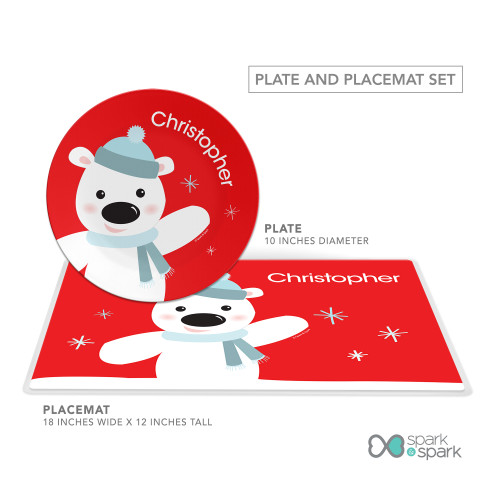 Cute Polar Bear Kids Plate