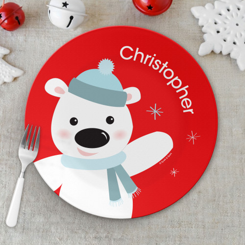 Cute Polar Bear Kids Plate