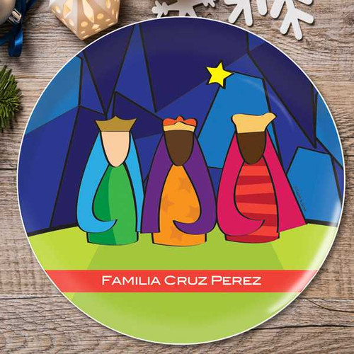 Modern Three Kings Personalized Christmas plates