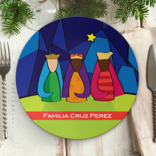 Modern Three Kings Personalized Christmas plates