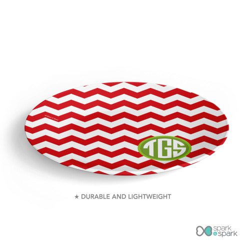 Chevron and Initials Personalized Christmas plate