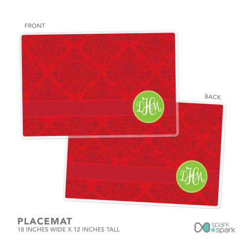 Simply Damask Personalized Christmas plate