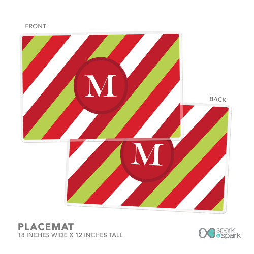 Bold Xmas Stripes Personalized Christmas plate