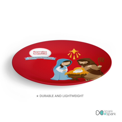 La Tradicion de el Nacimiento Personalized Christmas plate