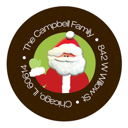 Santa's Swirls Christmas Address Labels