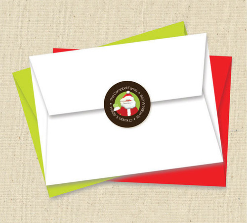 Santa's Swirls Christmas Address Labels